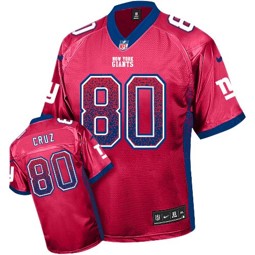 Men's Elite Victor Cruz Nike Jersey Red - #80 Drift Fashion NFL New York Giants